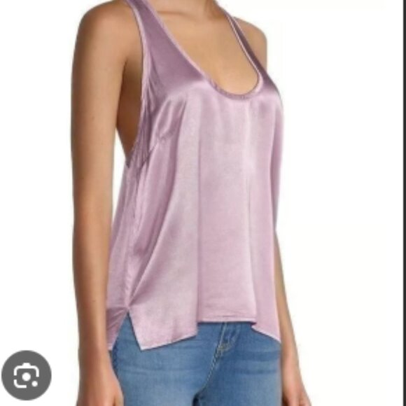 YFB Young Fabulous & Broke Sage Satin Tank Top size medium - Picture 1 of 5